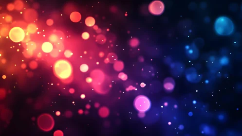 Vibrant bokeh lights in abstract gradient background art.