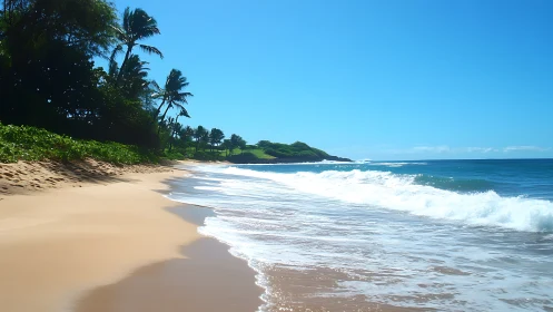 Golden Paradise Beach Meets Tropical Waves