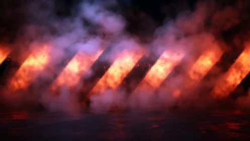 Diagonal light streams in obscured atmospheric space