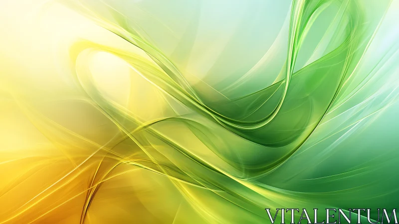 Sunlit green ribbons curve gently through soft golden light