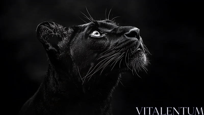 Black Feline Portrait: High-Contrast Charcoal Study.