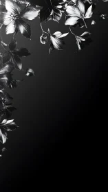 Monochromatic Floral Composition Against Dark Background.