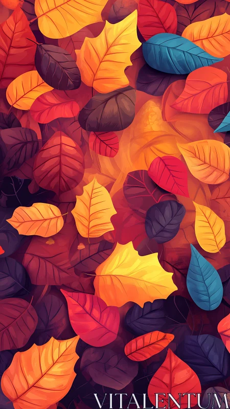 Chromatic foliage tessellation with layered autumnal gradients.