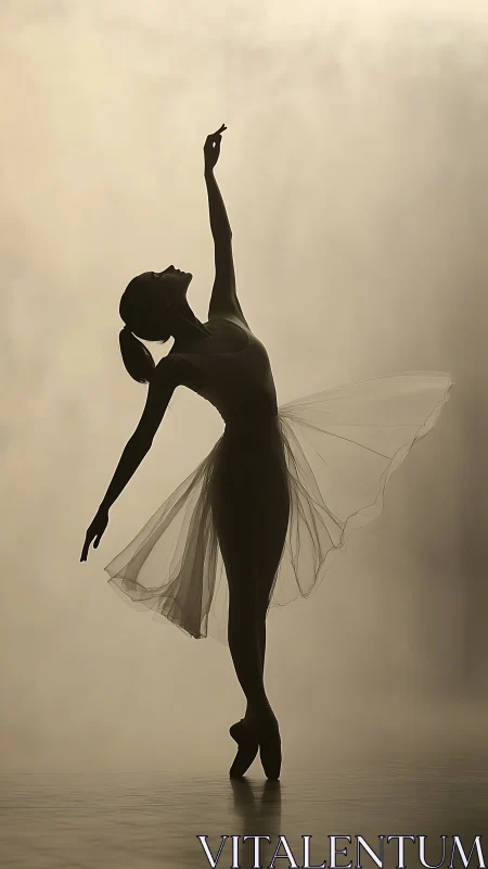 Backlit ballerina silhouette demonstrates precise arabesque line
