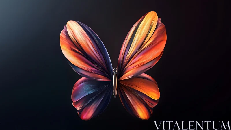 Molten dusk butterfly sculpted from liquid light and shadow.