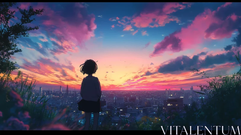 Soft city sunset shared with a quiet, daydreaming friend.