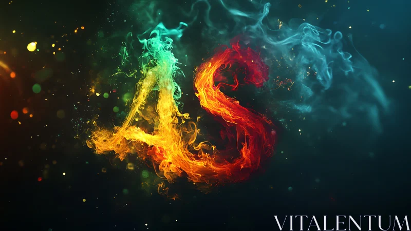 Fiery AS letterforms in luminous digital painting typography.