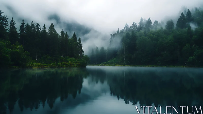 Fog-Wrapped Valley: Where Pines Exhale Secrets.