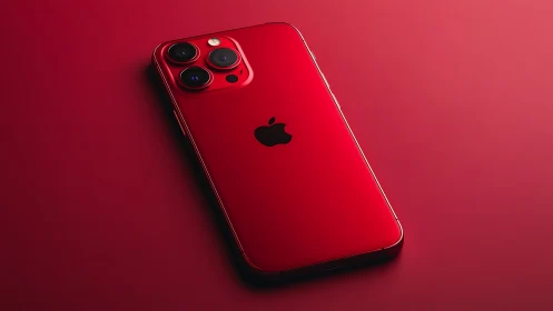 iPhone 13 Pro Red: Professional Product Shot with Triple Camera Module.