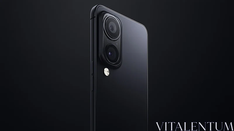 Midnight smartphone camera tower gleams in minimalist dark.