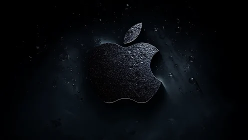 Apple Logo Glows with Luminous Particle Energy.