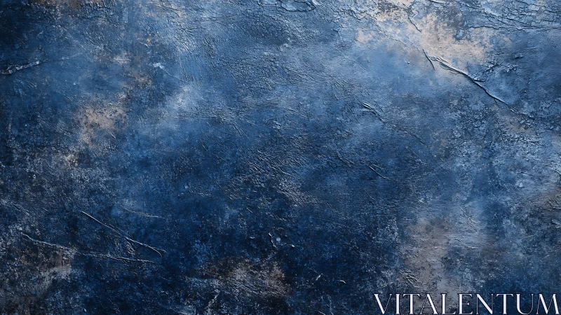 Textured blue concrete surface shows worn, weathered finish