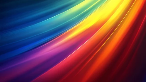 Vibrant curved light streaks in rich rainbow gradient.
