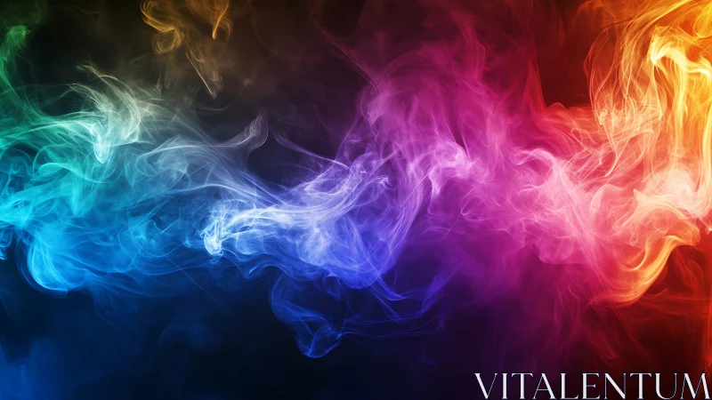 Multicolored smoke-like wisps form a horizontal spectral band