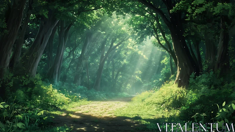 Sunlight Pierces Through Cathedral Canopy