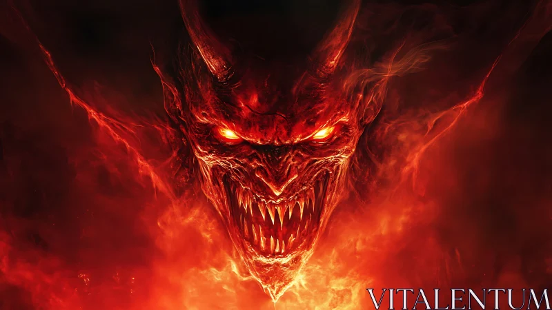 Infernal grin of the flame crowned demon king unleashed.