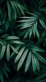 Macro study of palm frond lamina geometry in low key light.