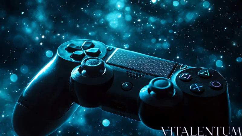 Starlit gamepad drifts through a glowing cosmic control storm