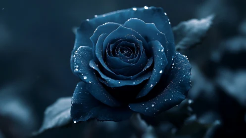 Midnight Rose Wears Starlight Like Morning Dew