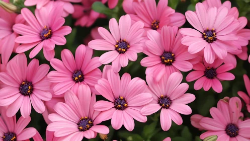 Pink Daisy Flowers in Full Bloom.