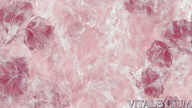 Dusty rose floral texture with translucent sketchline petals