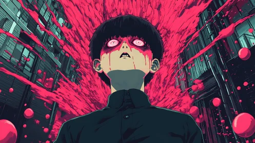 Psychic boy unleashes violent red energy burst in alley