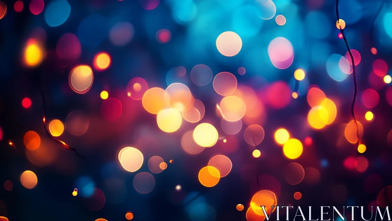 Colorful Bokeh Light Abstract With Festive Glowing Circles.