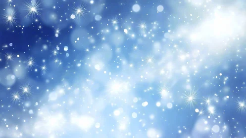 Star-sprinkled winter shimmer drifting across soft sky.