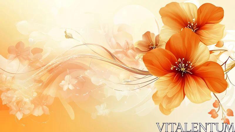 Gradient-rendered flora with luminous optical blur effects