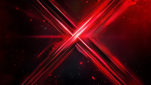 Red spectral energy cross with luminous linear light trails