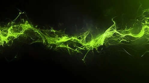 Green luminescent filament forms a central horizontal band