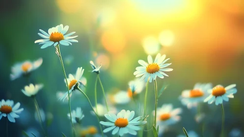 Selective Focus Daisy Cluster with Atmospheric Bokeh Depth.