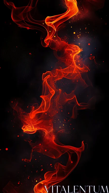 Luminous Fire Swirls Against Black Void