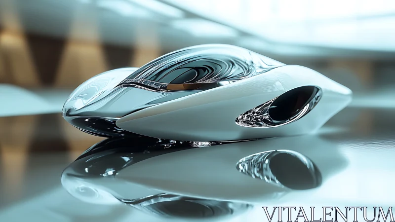 Hydrodynamic 3D Rendered Mouse Featuring Fluid-Reflective Biomorphic Surface Design