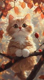 Whiskers in the Golden Hour: A Fluffy Autumn Dreamer.