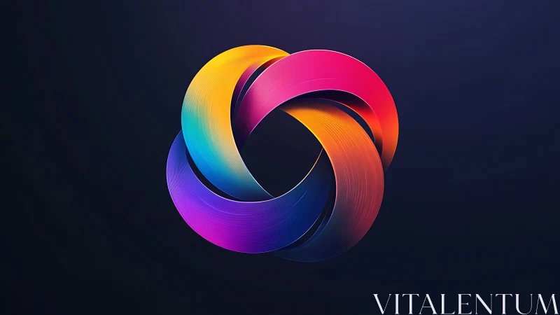 Radiant ribbon loop glows softly in deep cosmic space