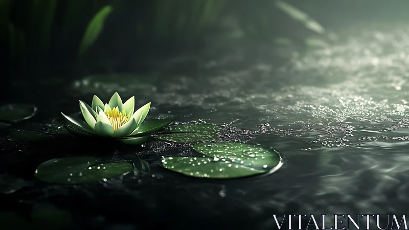 Moonlit lily drifts on whispering pond of silver hush.