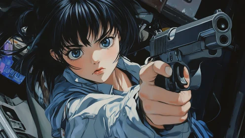 Fierce blue-eyed heroine holding her ground with quiet fire.