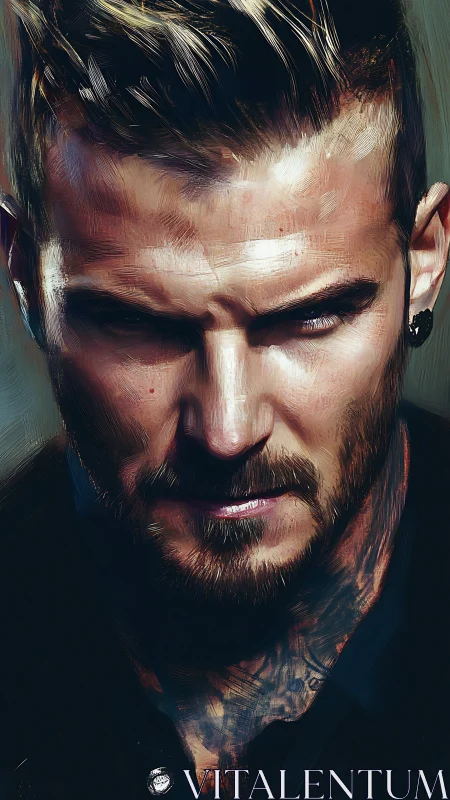 Intense male portrait rendered in bold digital brushwork.