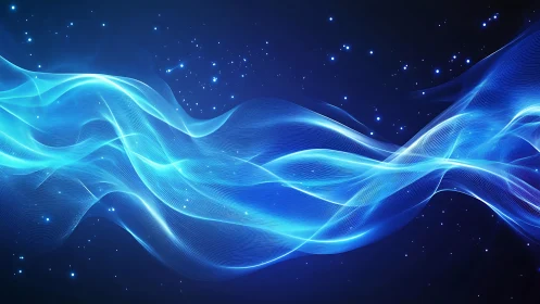 Starlit data tides roll through an electric midnight sky