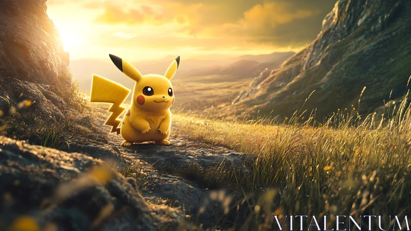 Sunny hillside moment with a bright, curious electric friend.