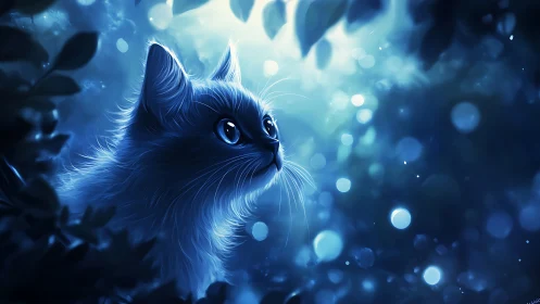Luminous Dreams: A Mystical Cat's Enchanted Journey.
