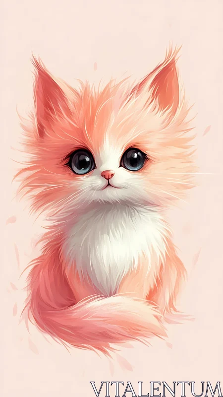 Ethereal Feline Portrait: Soft Gradient Digital Painting