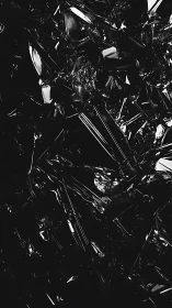 Shattered black glass texture with sharp reflective shards.