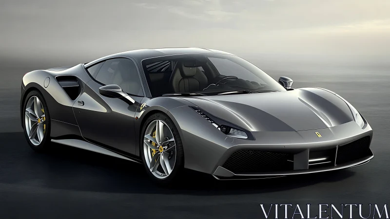 Silver mid‑engine sports coupe rendered in studio lighting