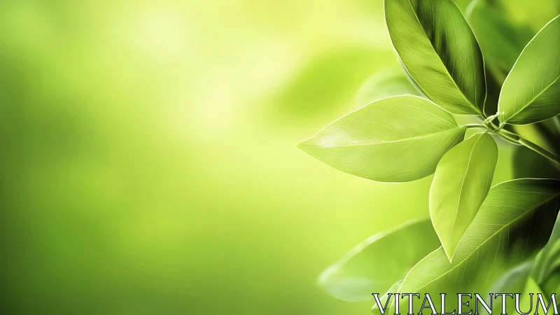 Green leaves close-up against soft blurred background.