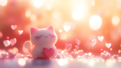 Lucky Cat Surrounded by Love and Warmth.