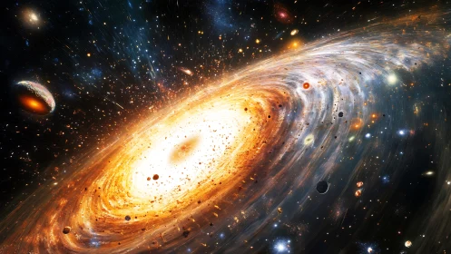 Spiraling newborn galaxy ignites a jeweled storm of worlds