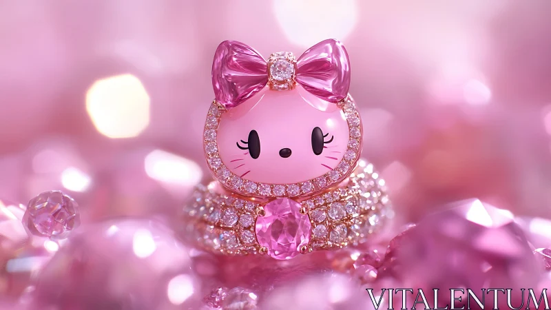 Crystalline Hello Kitty Character With Diamond Embellishments.