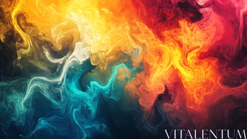 Vibrant swirling nebula of fire and water hues.